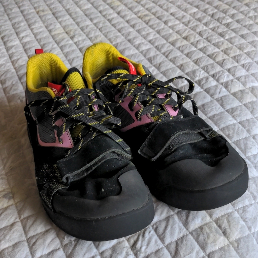 The North Face Black and Yellow Athletic Shoes